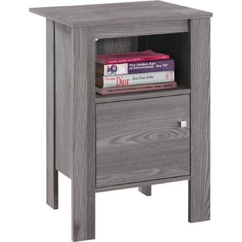 Accent Table / Nightstand w/ Storage in Grey